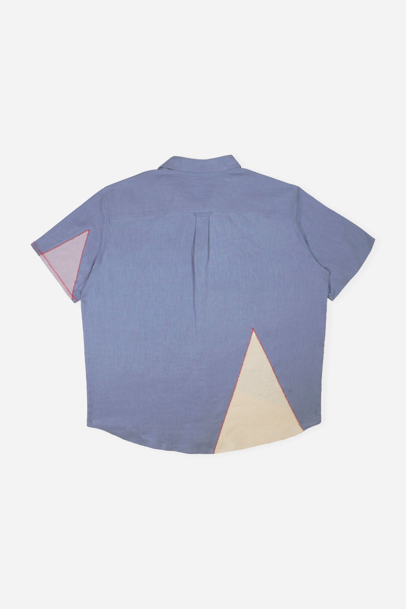 Palermo Patchwork Linen Shirt in Blue