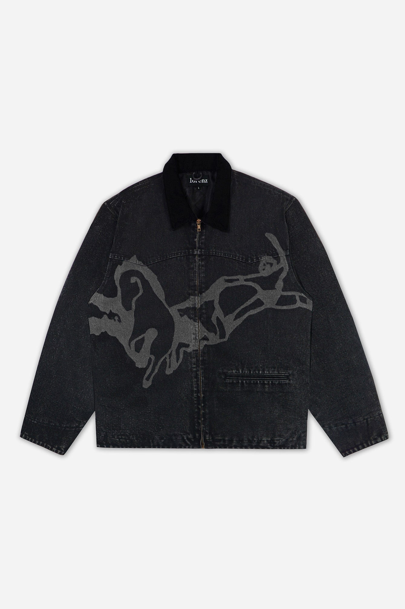 Bailey Denim Work Jacket In Washed Black