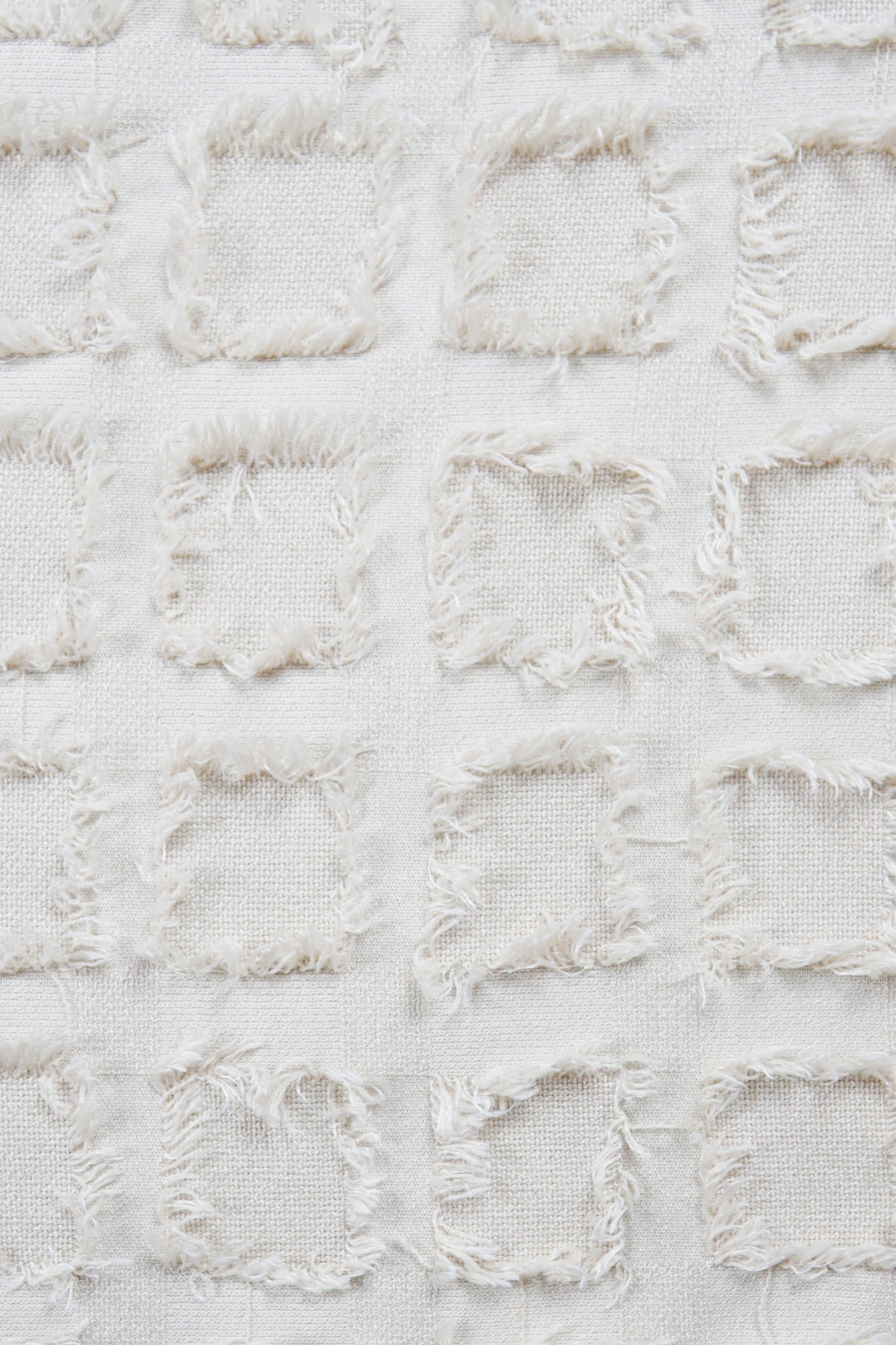 Checked Fringe Shirt in Off White