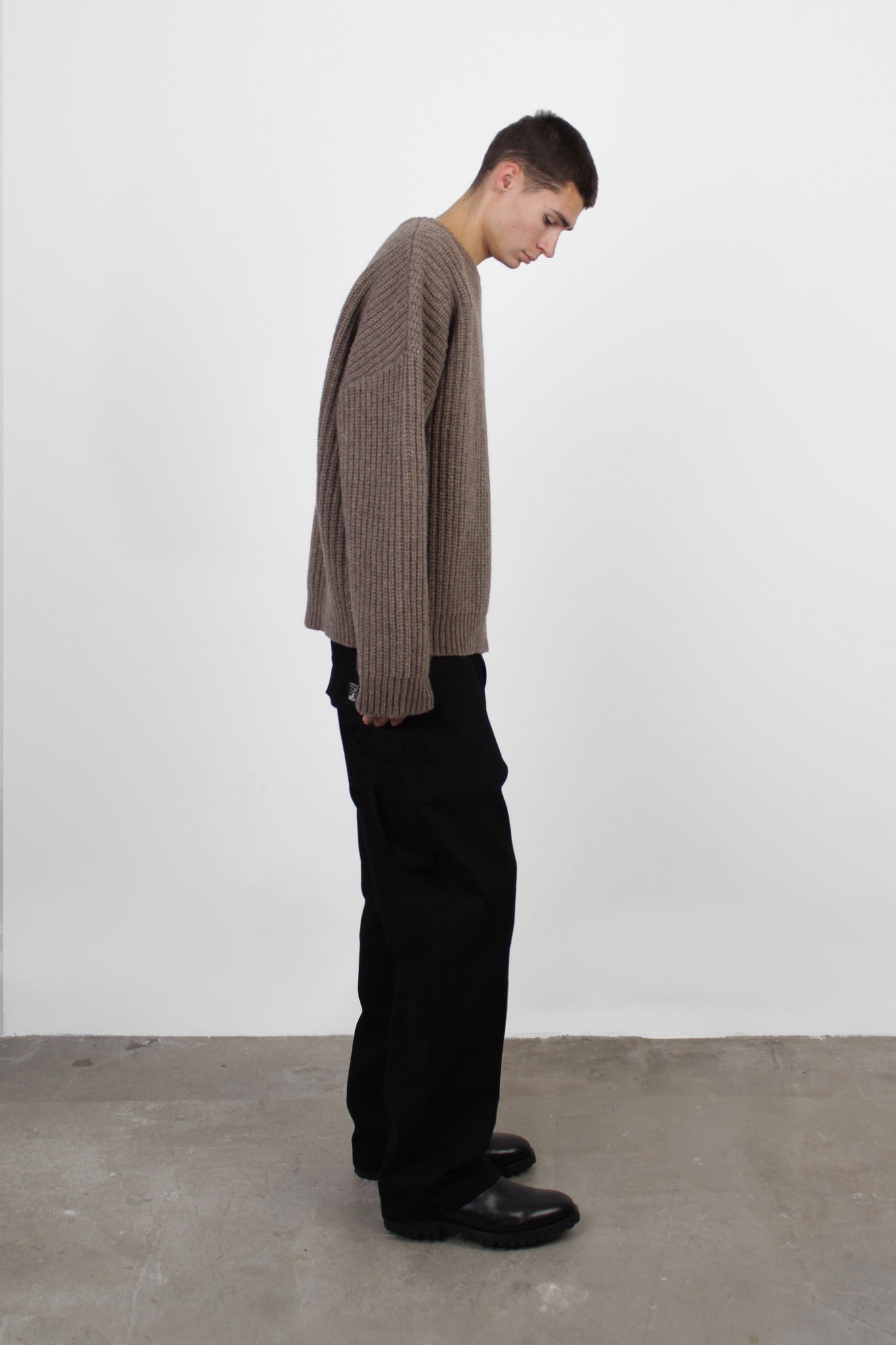 El Appliqué Fisherman Knit in Brown