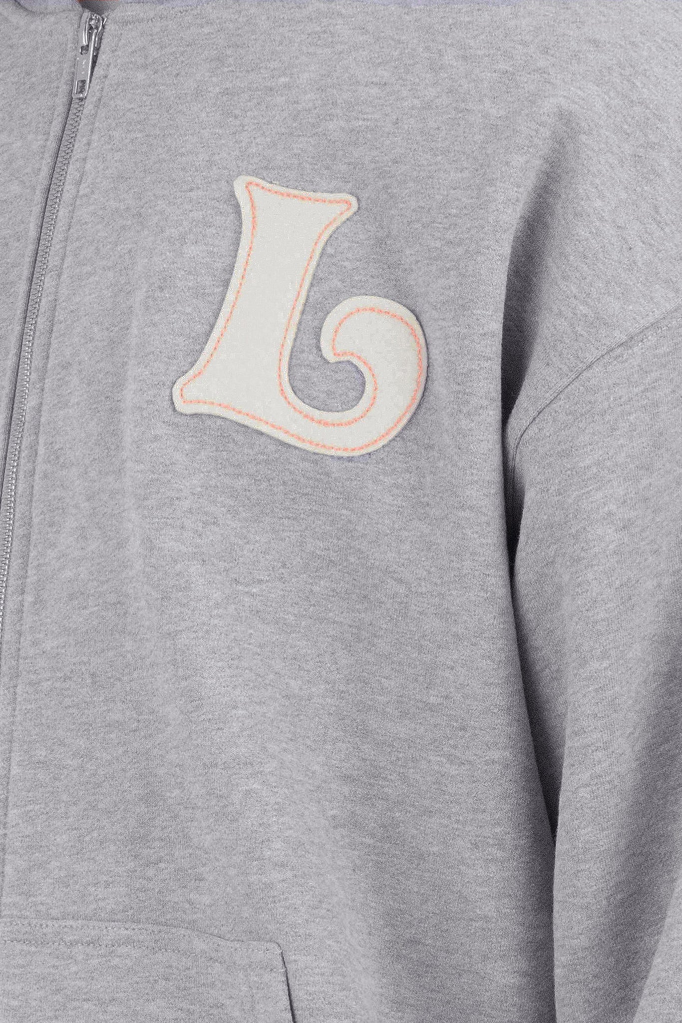 El Appliqué Hoodie in Washed Grey