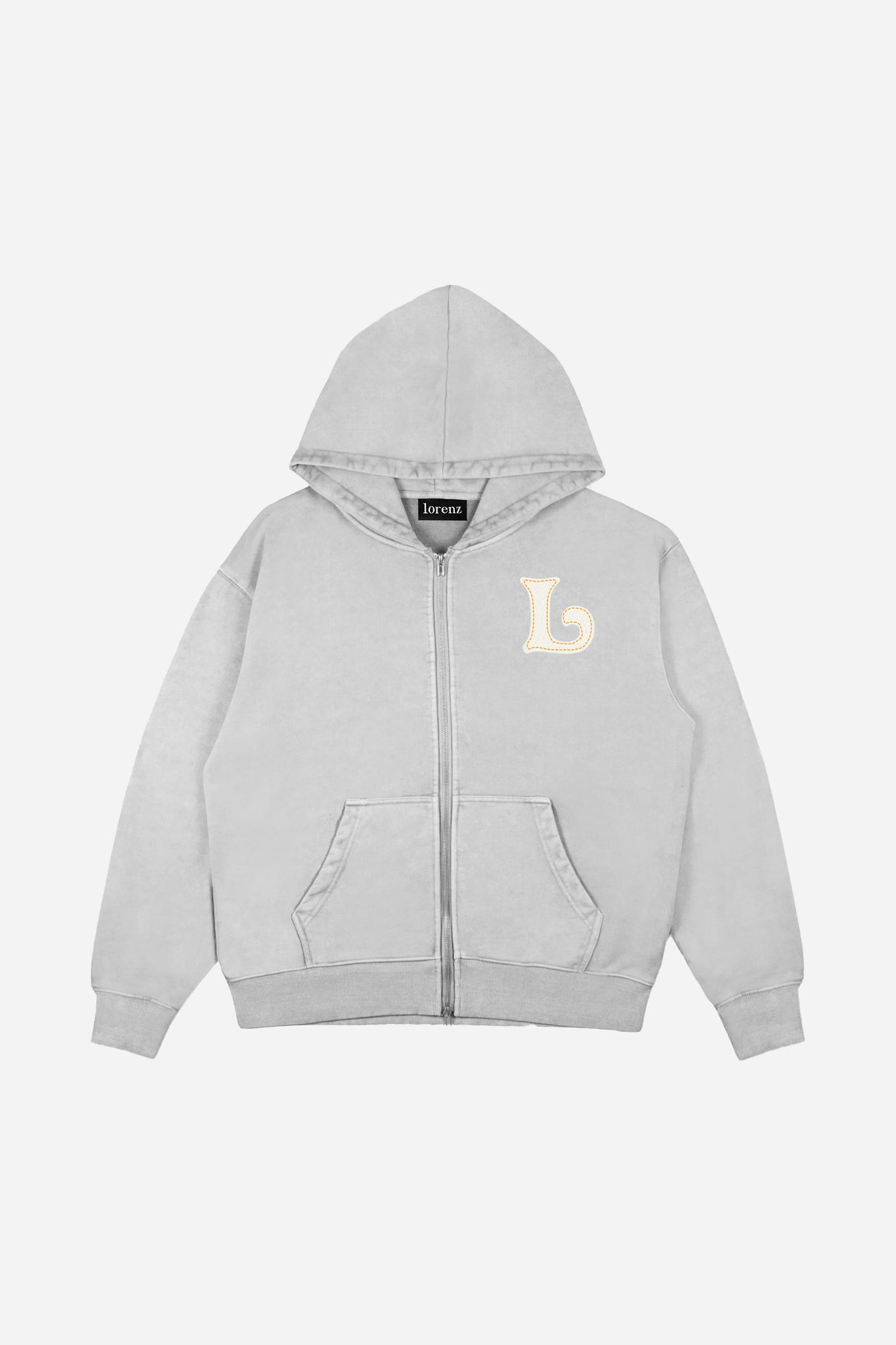 El Appliqué Hoodie in Washed Grey