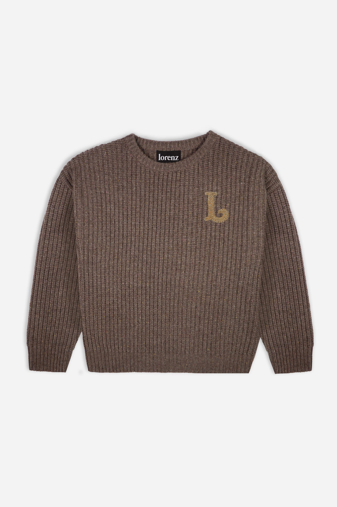 El Appliqué Fisherman Knit in Brown