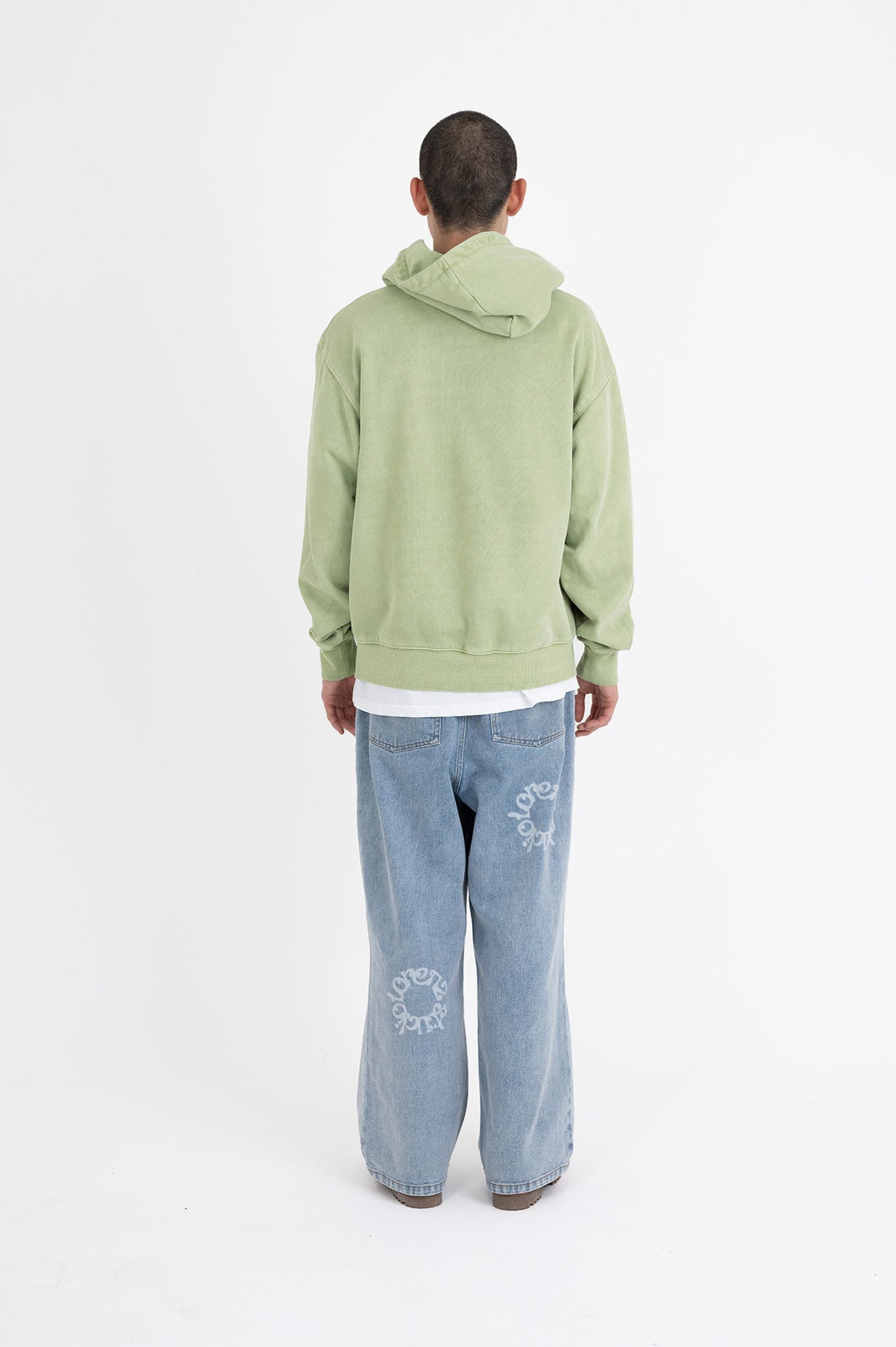 Classic Hoodie Double Zip - Washed Green