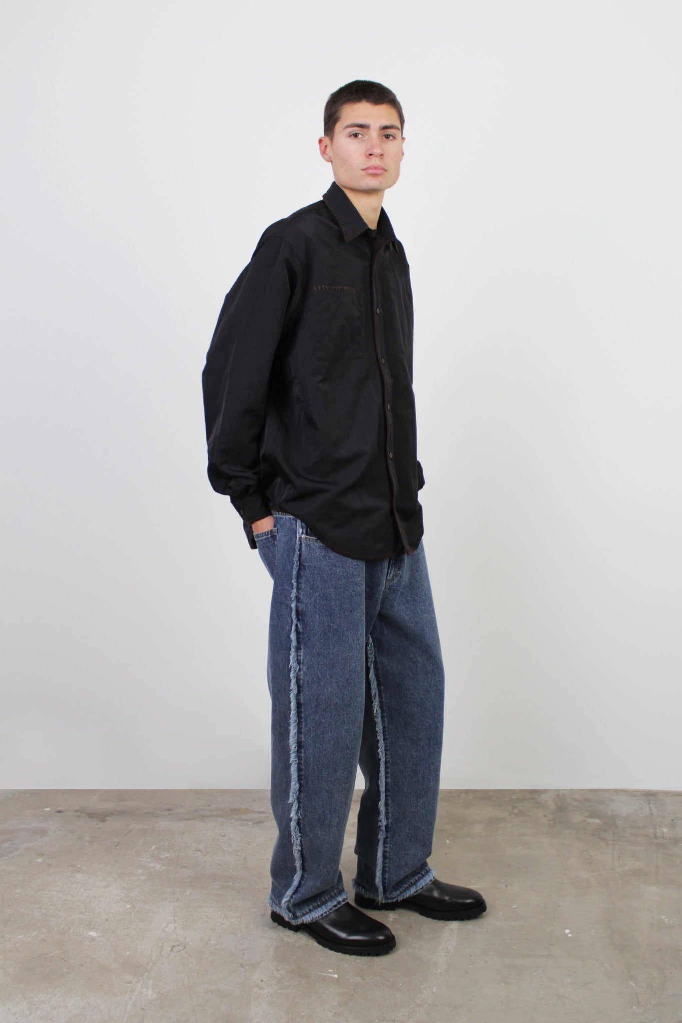 Indra Nylon Shirt in Black