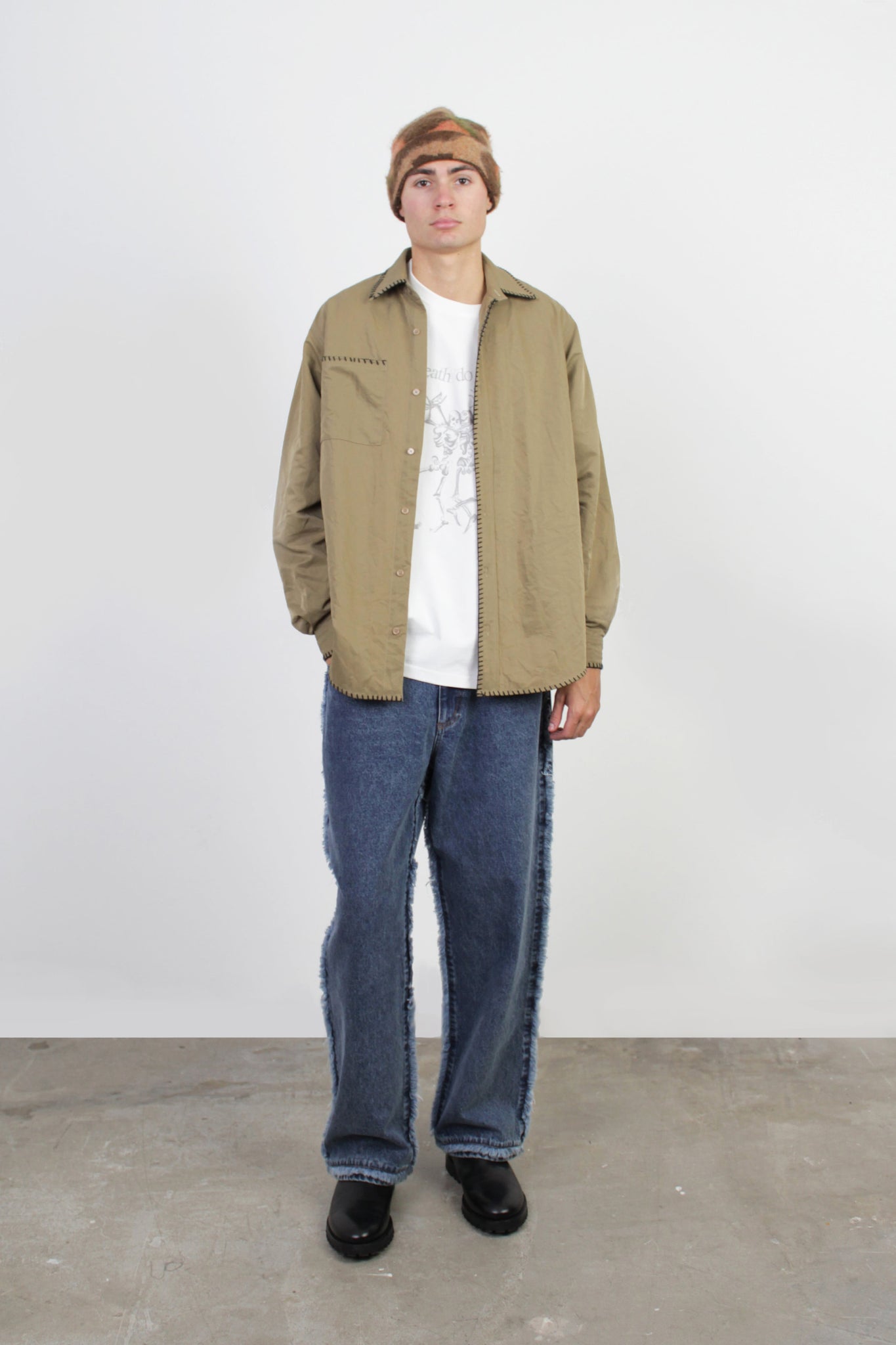 Indra Nylon Shirt in Sage Green