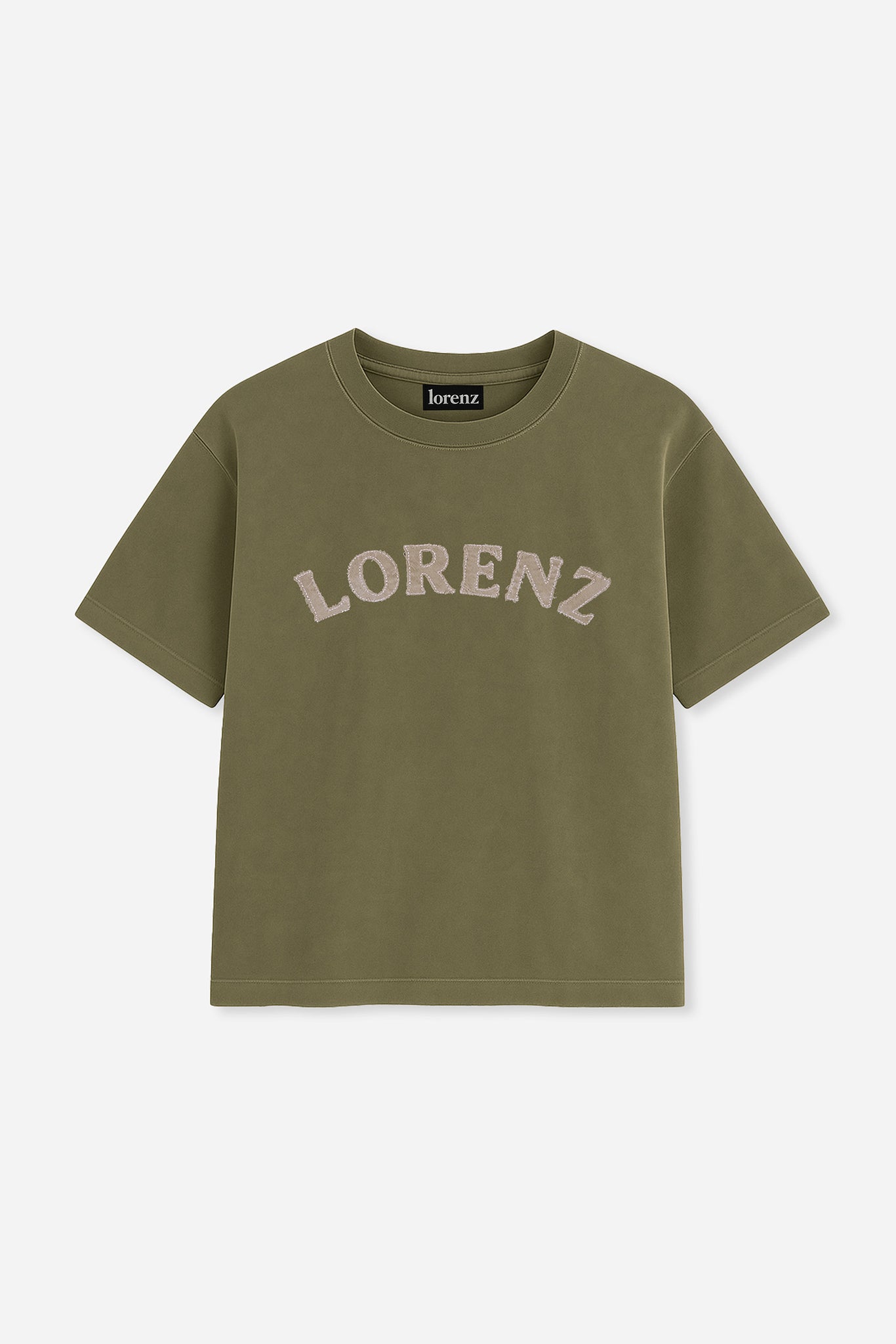 LORENZ Appliqué T-Shirt in Washed Green