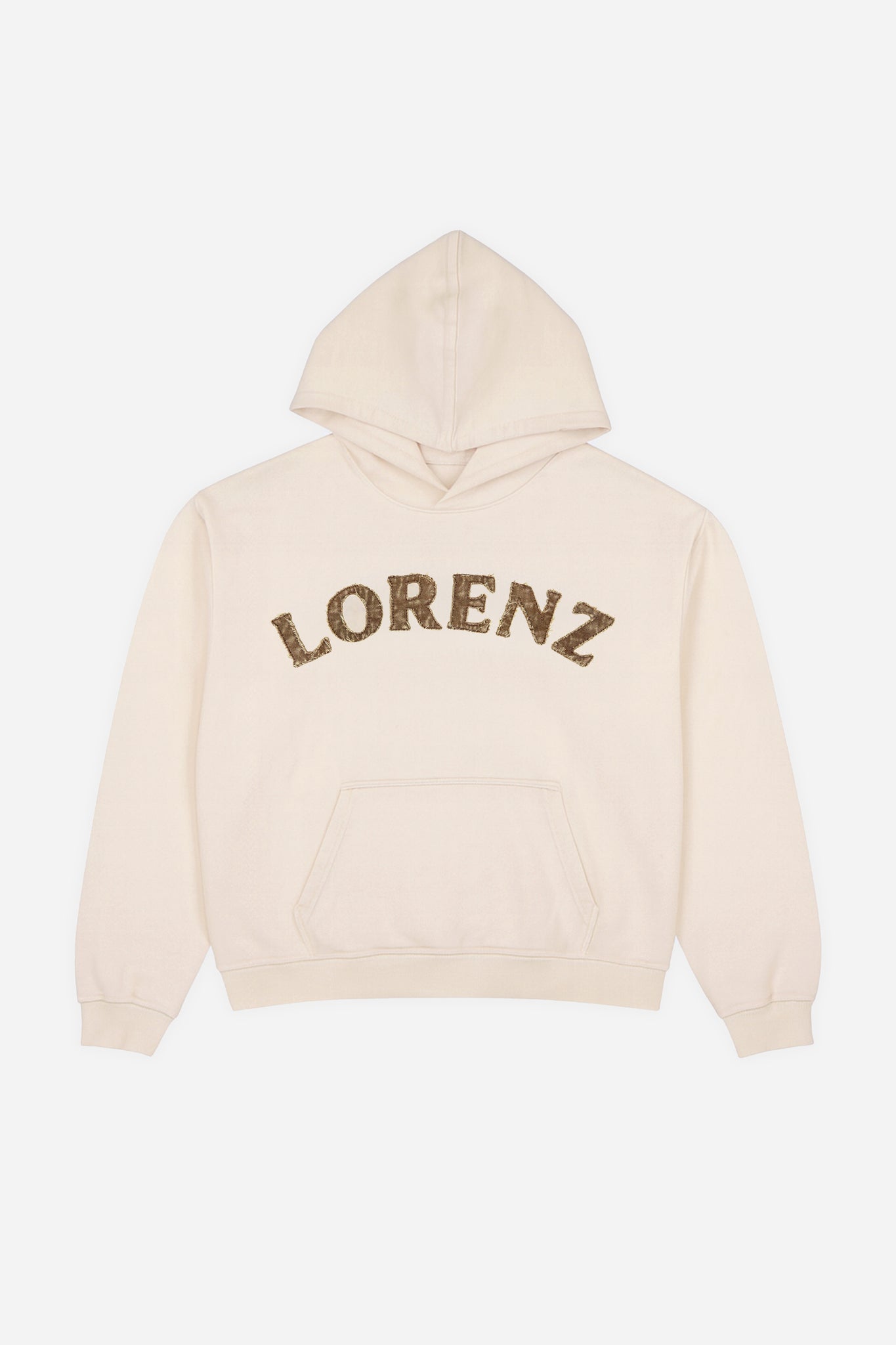LORENZ Appliqué Hoodie in Washed Cream