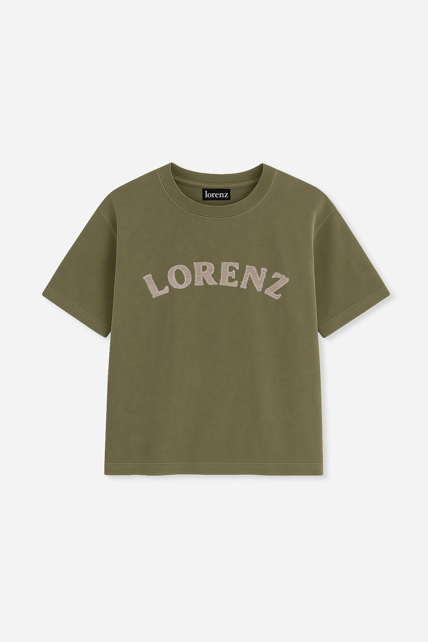 LORENZ Appliqué T-Shirt in Washed Green