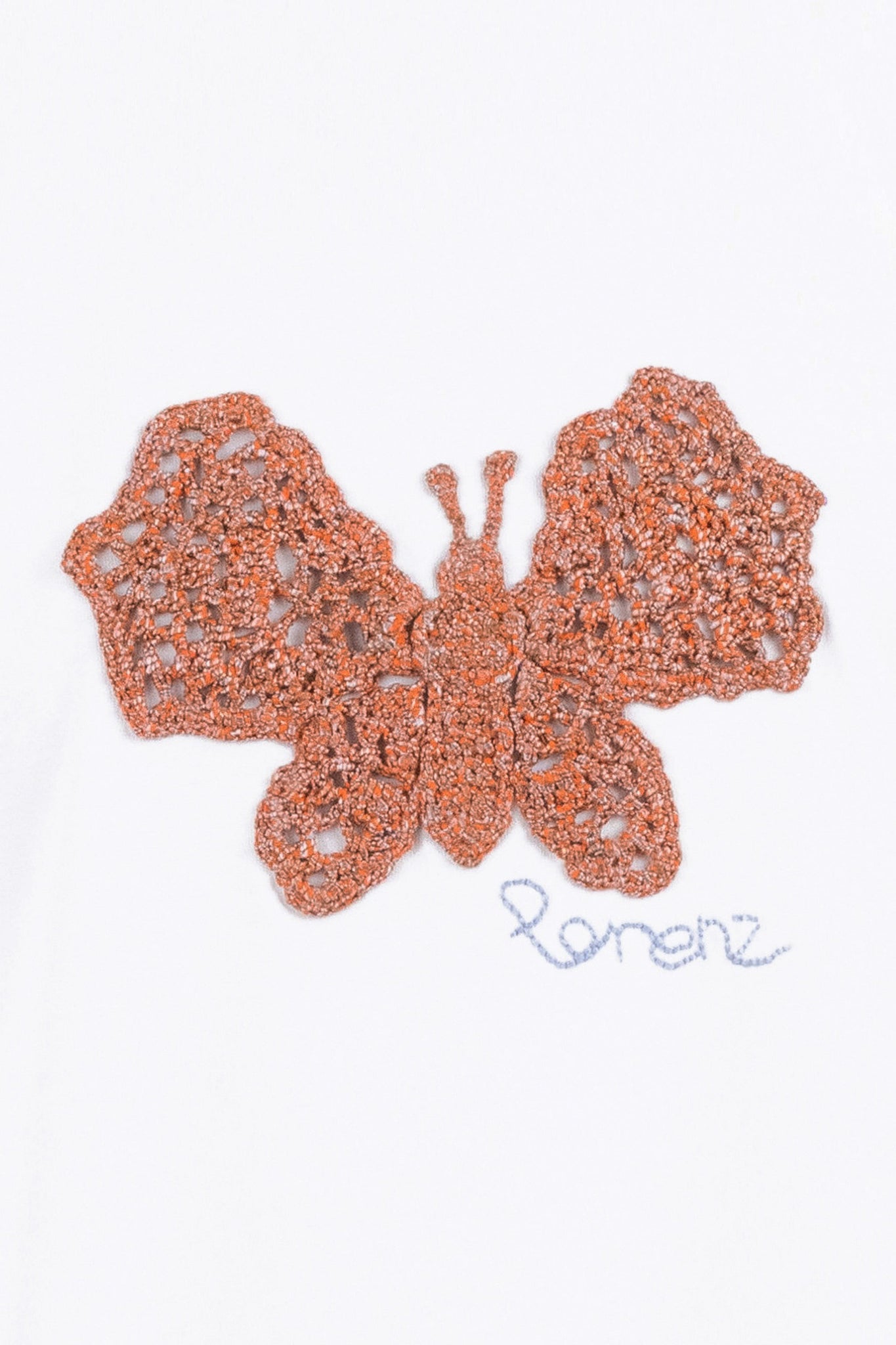 Butterfly Crochet Tee in White