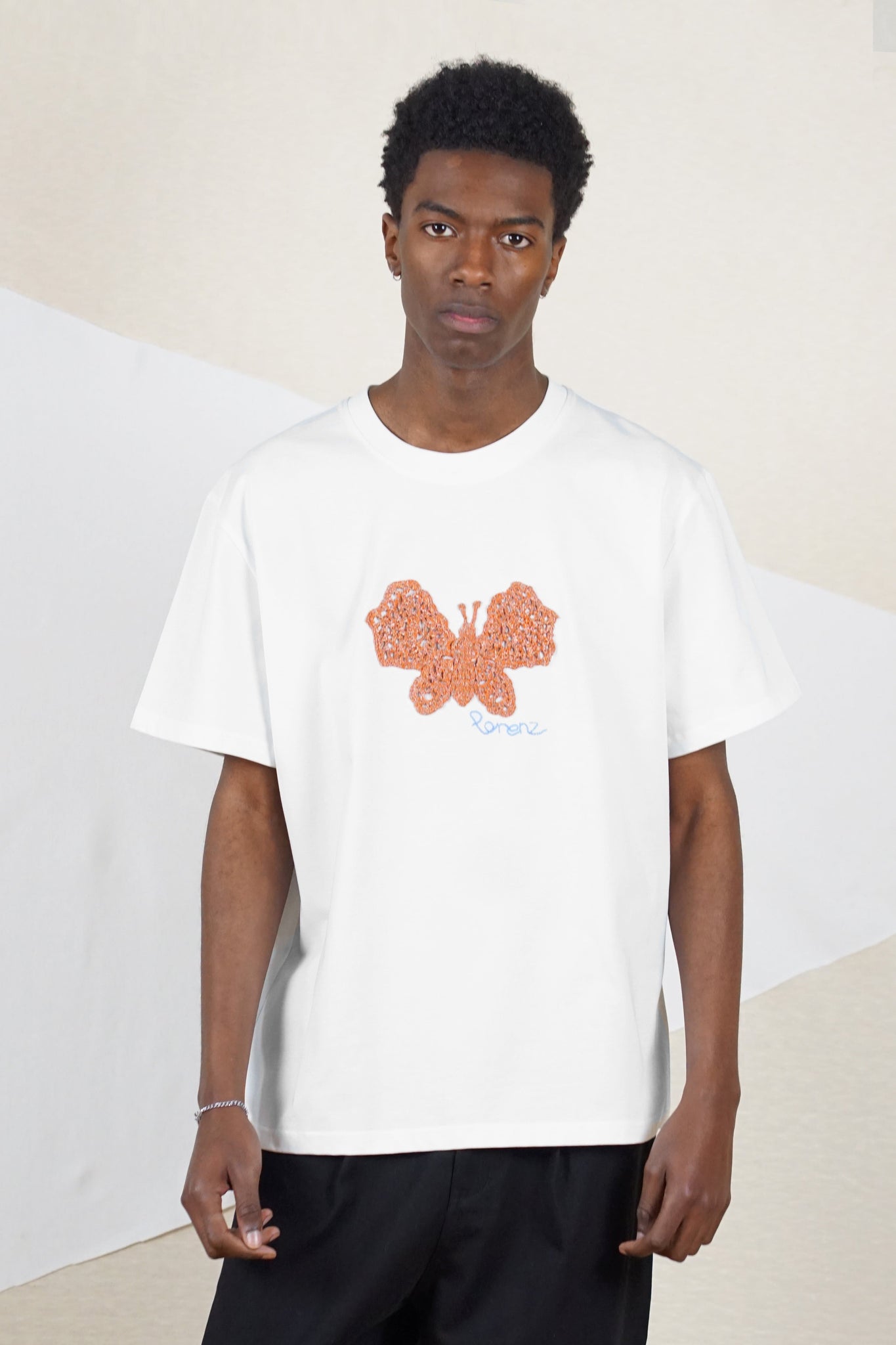 Butterfly Crochet Tee in White