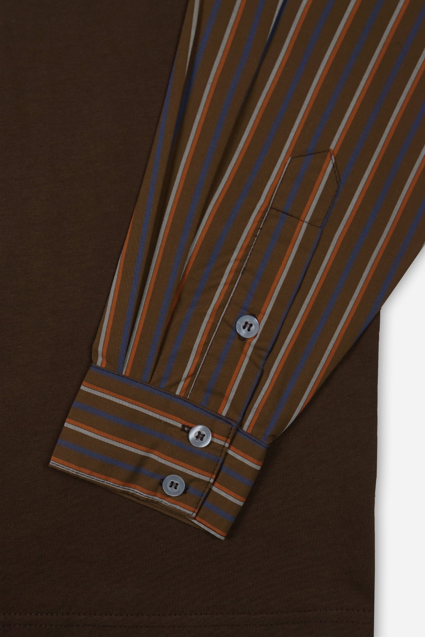 OX Layered Sleeve T-Shirt in Brown