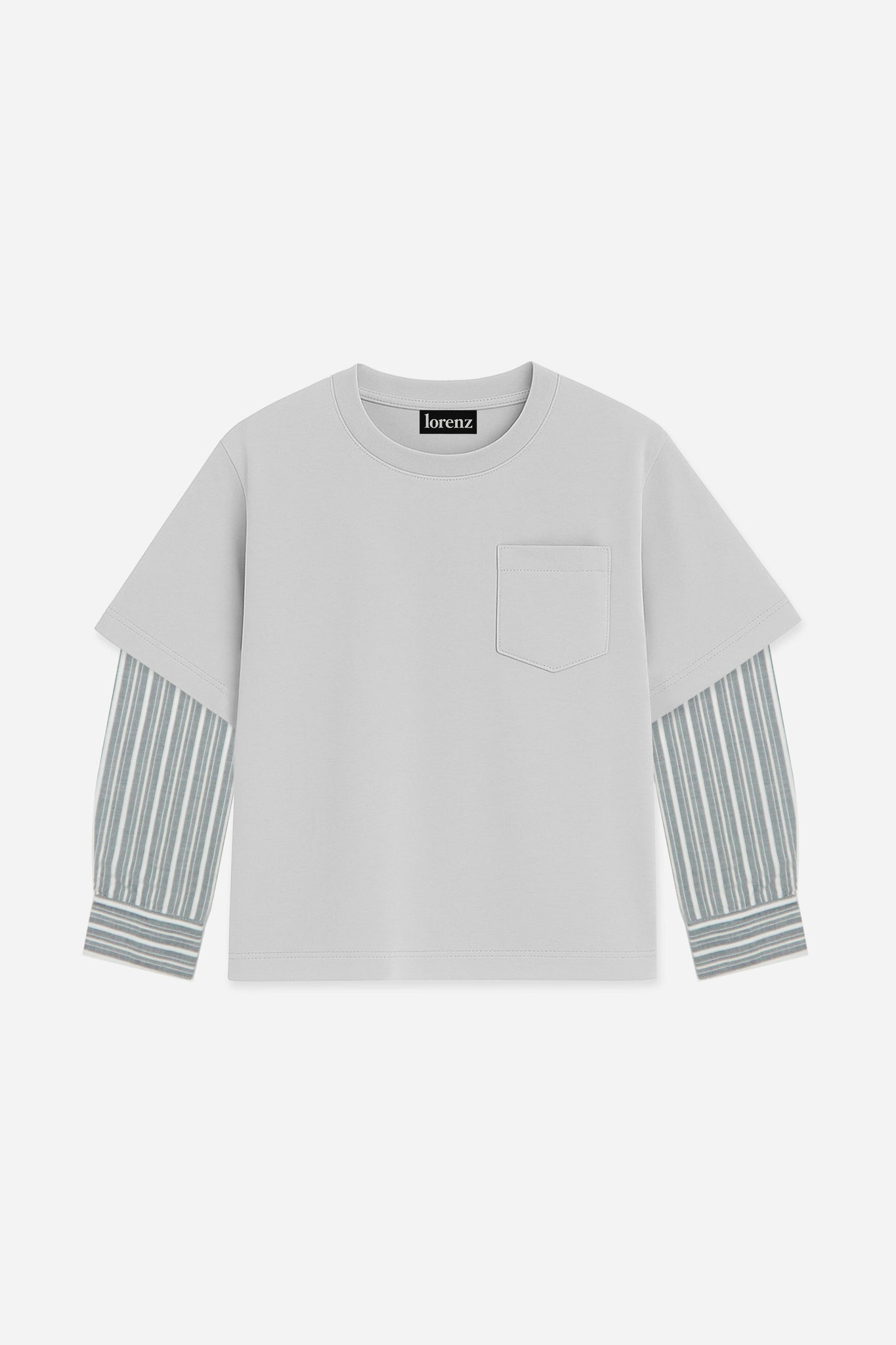 OX Layered Sleeve T-Shirt in Grey