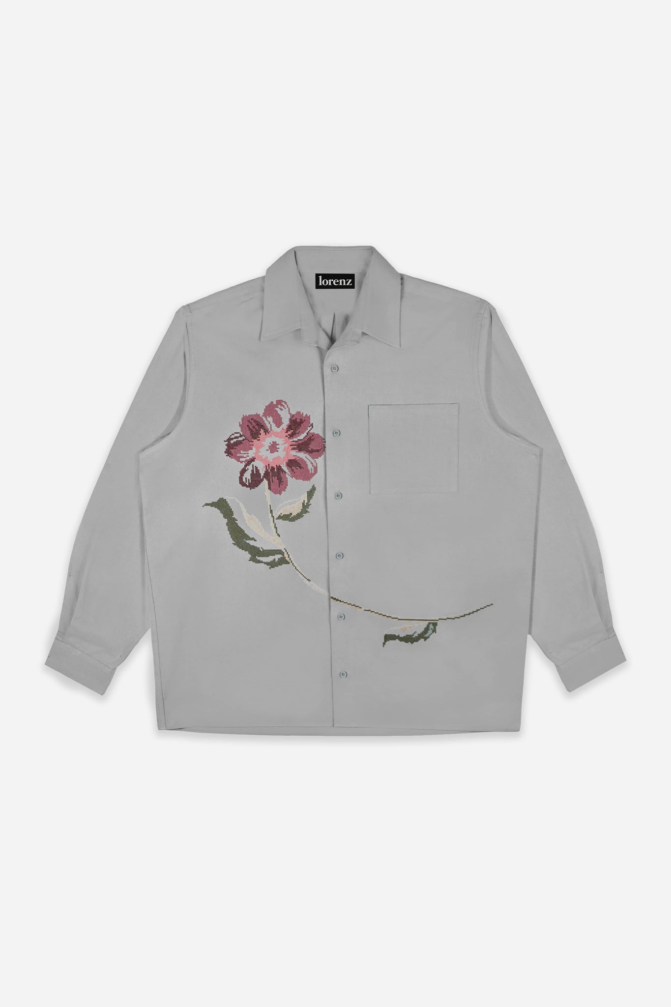 Peony Oxford Stripe Shirt in Grey