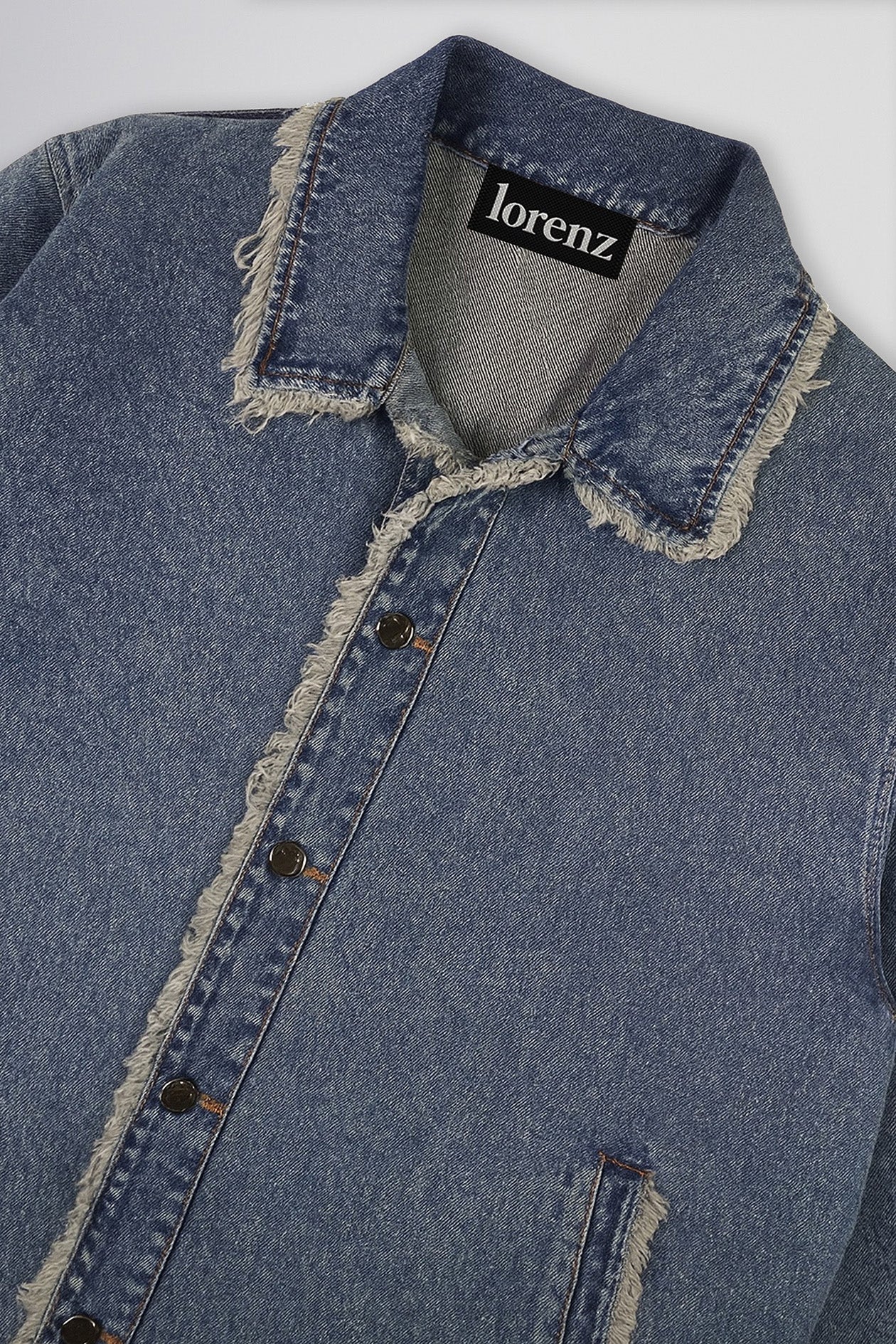 Rico Fringe Denim Jacket With Nylon Underlay