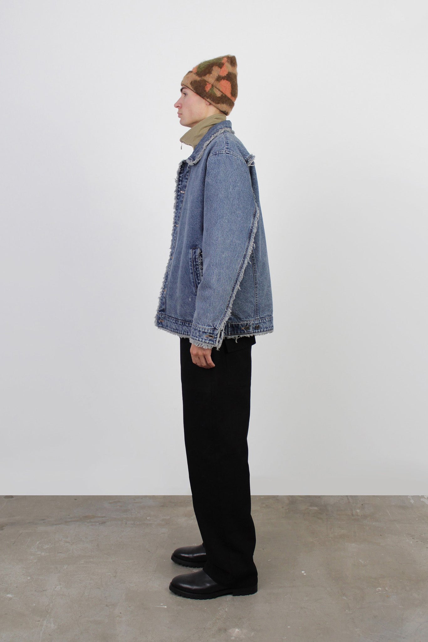 Rico Fringe Denim Jacket With Nylon Underlay