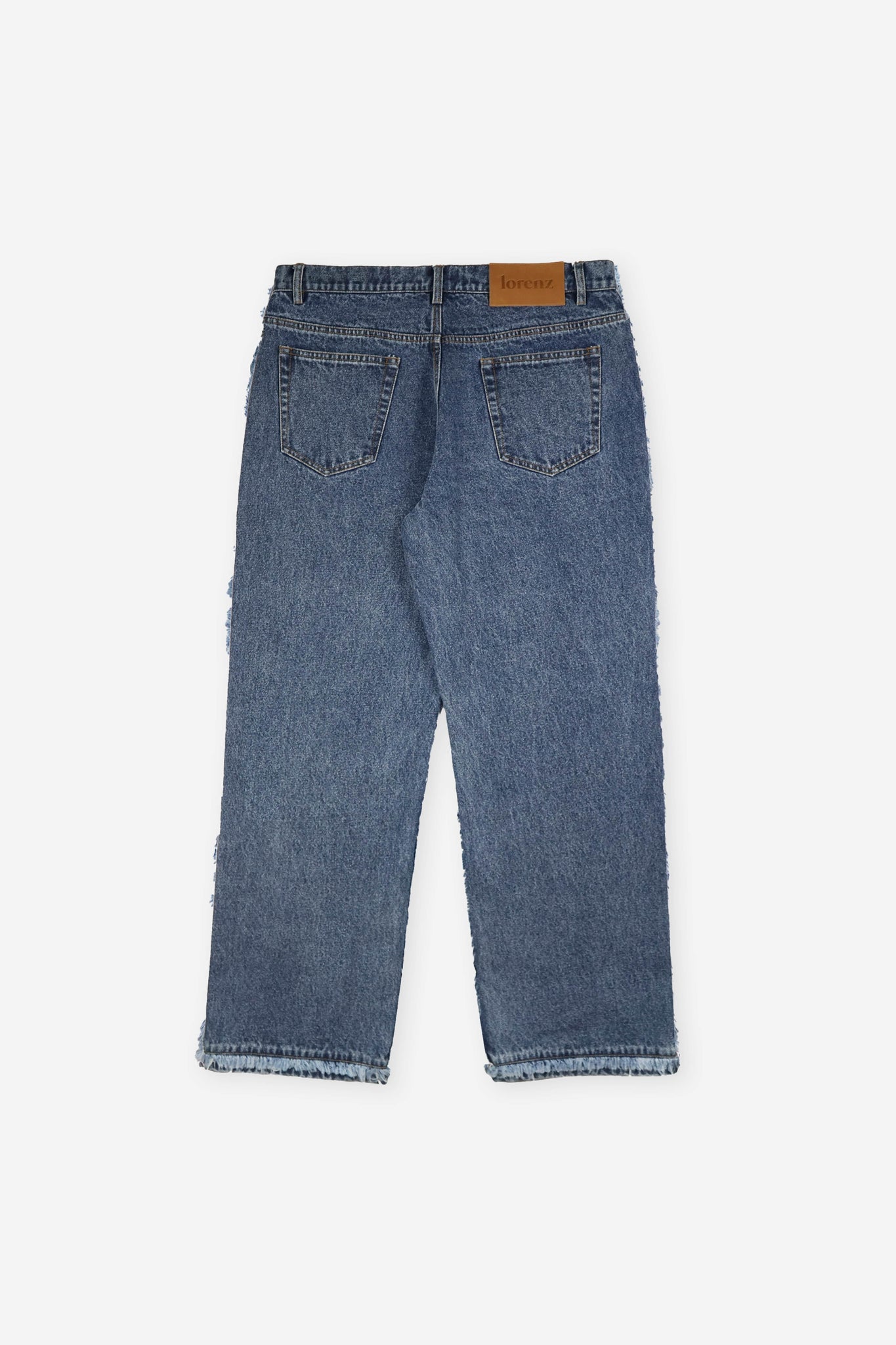 Rico Fringe Denim Pant in Blue