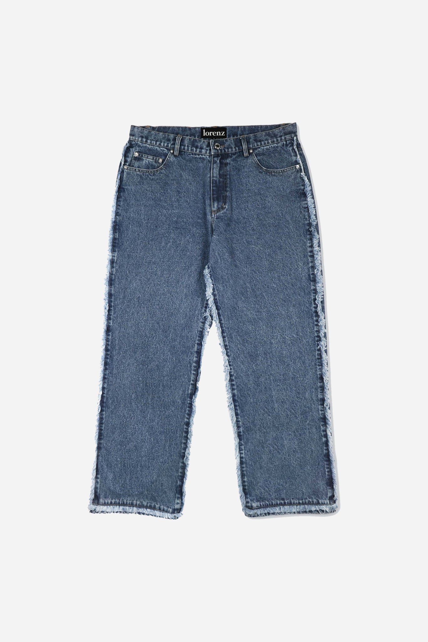 Rico Fringe Denim Pant in Blue
