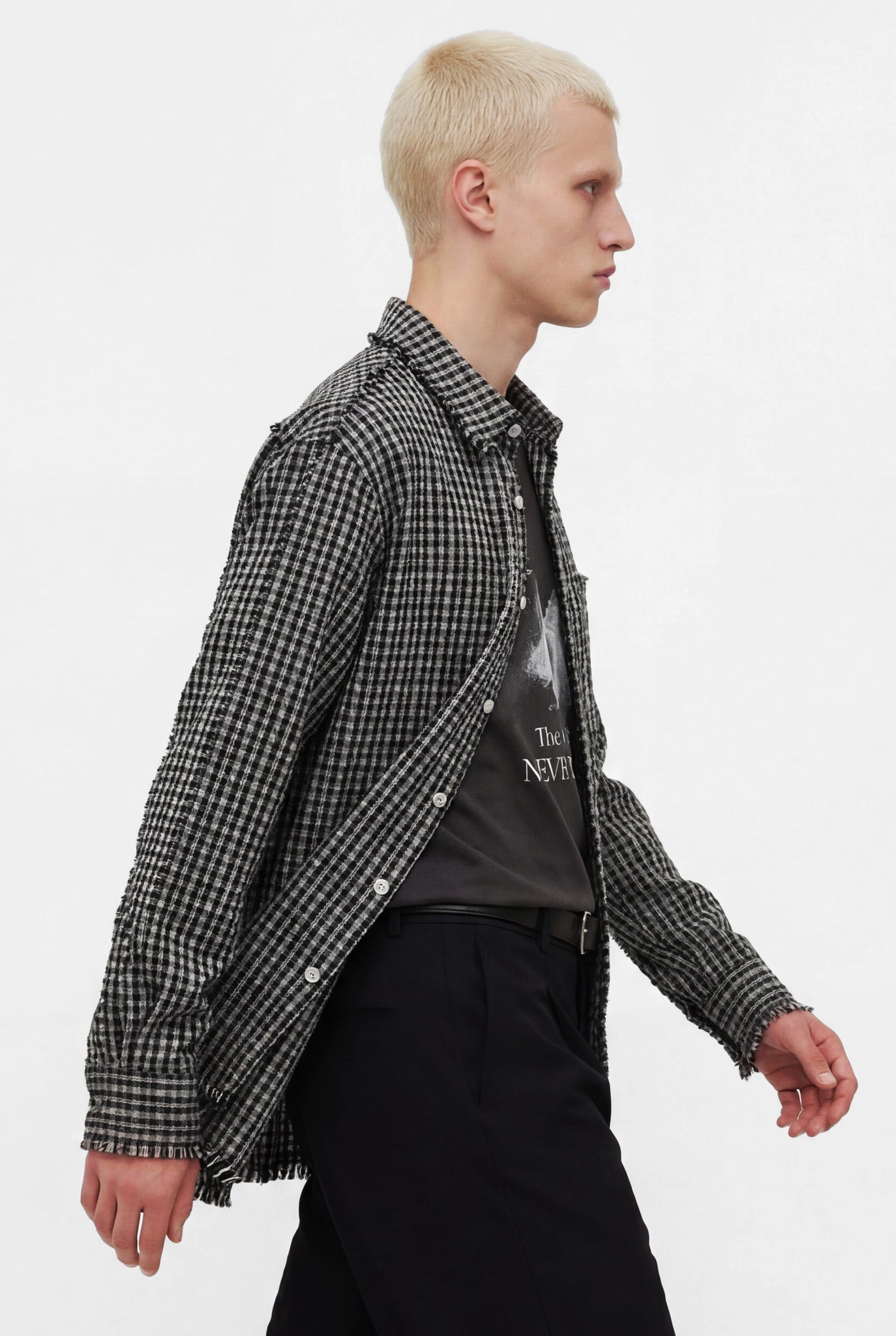 Ripple Fringe Shirt In Black and Off White – lorenz Menswear