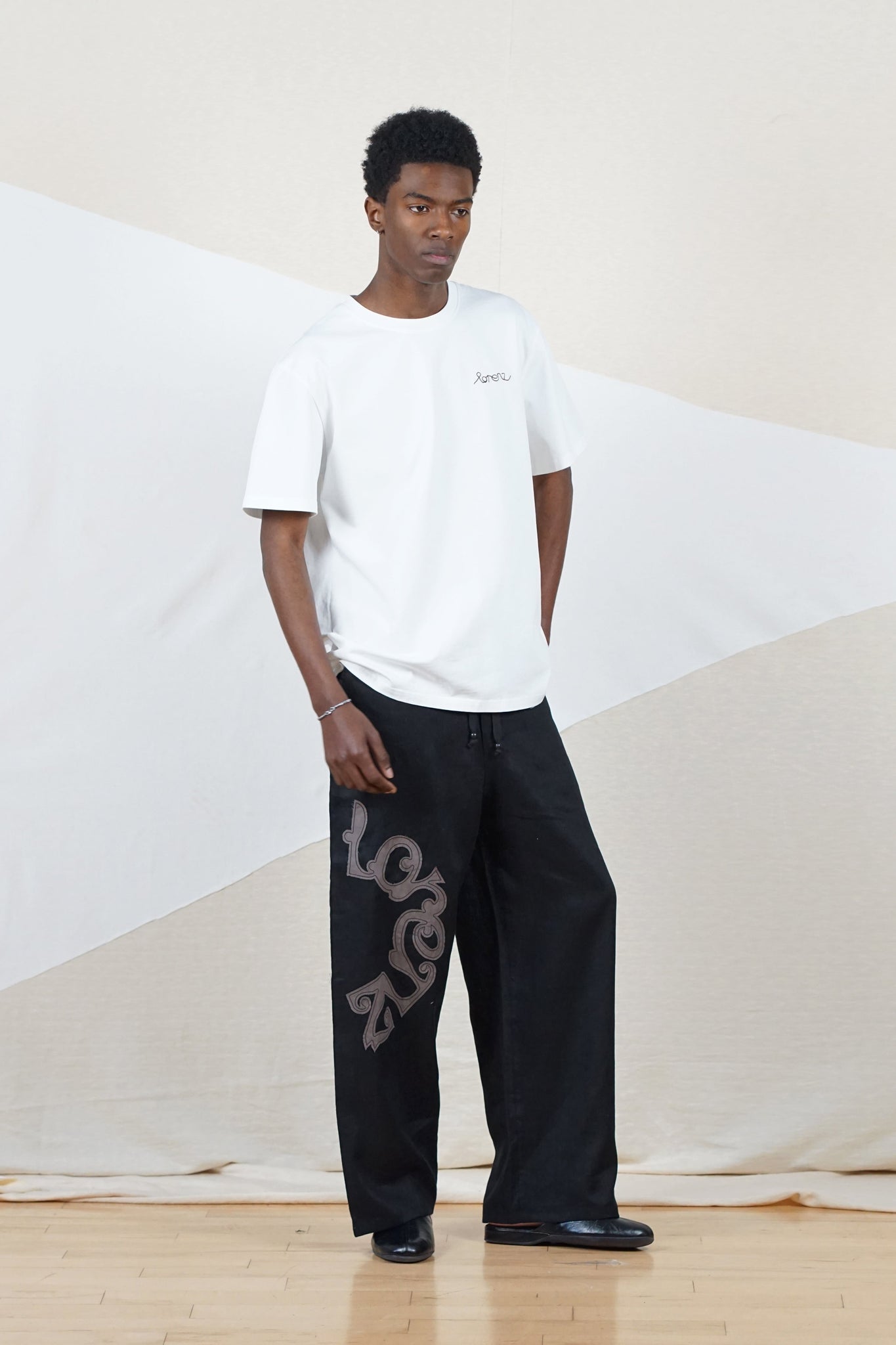 lorenz Studio Appliqué Linen Pants