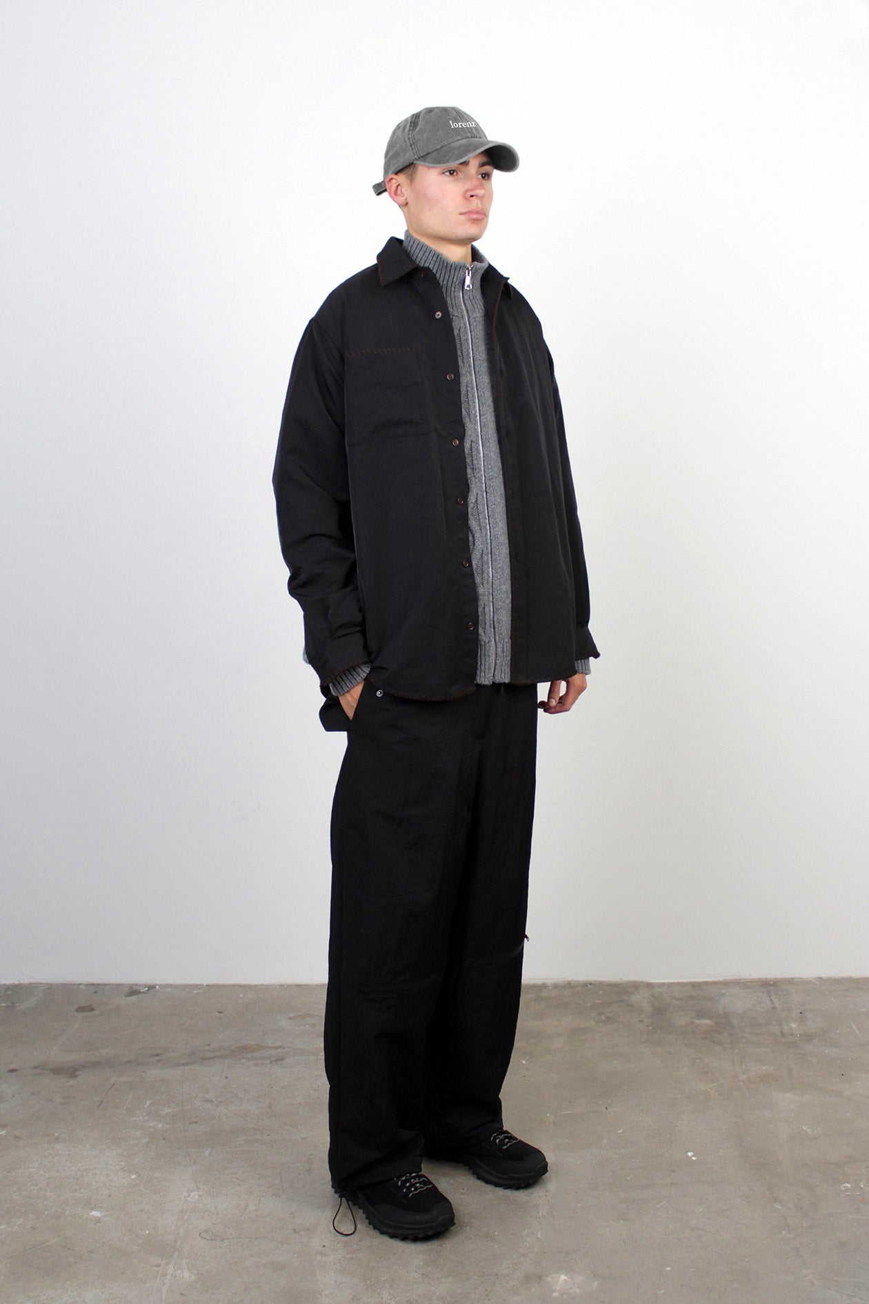 Uniform Cap in Washed Black
