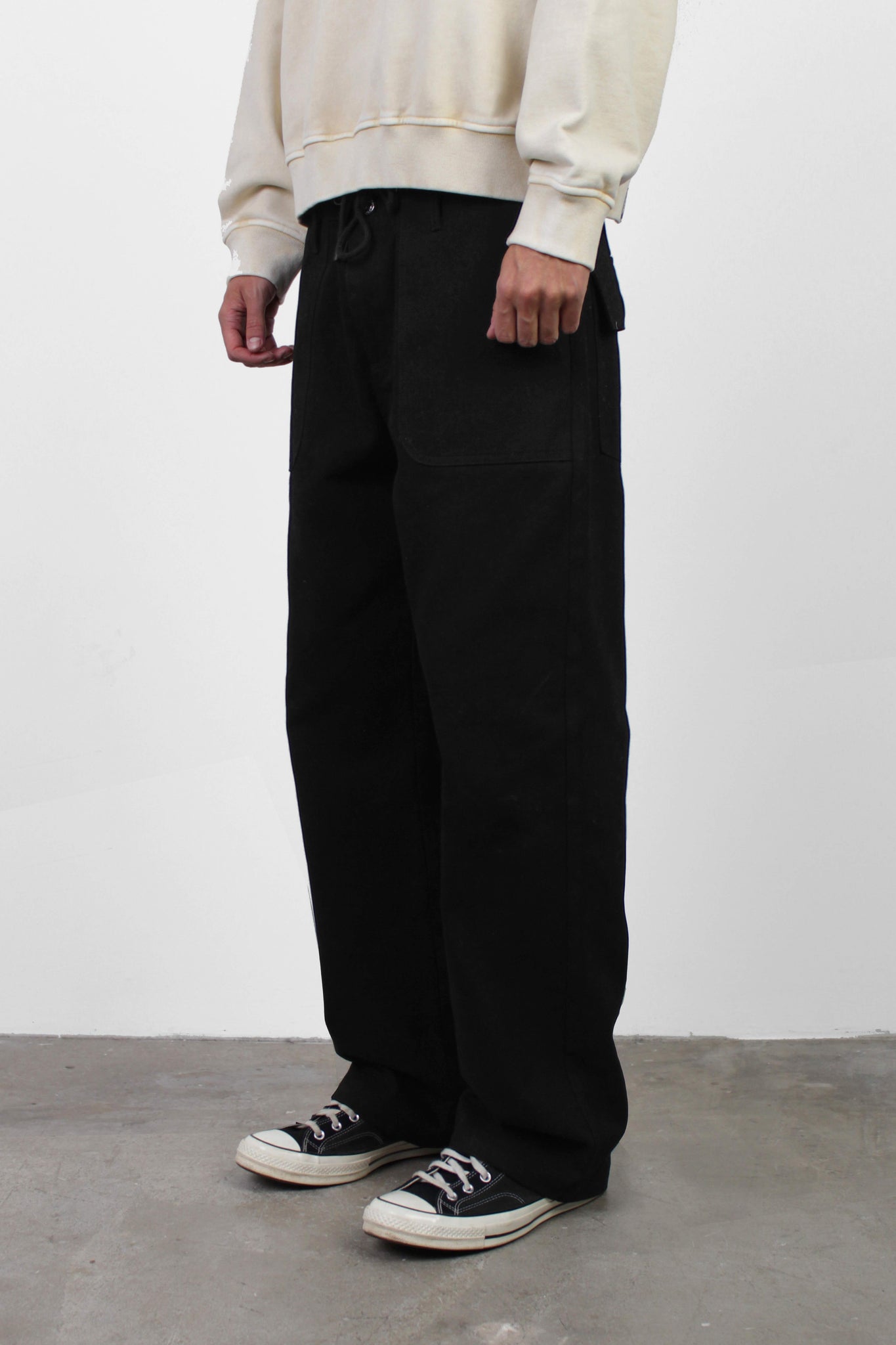 Uniform Cotton Twill Pant in Black