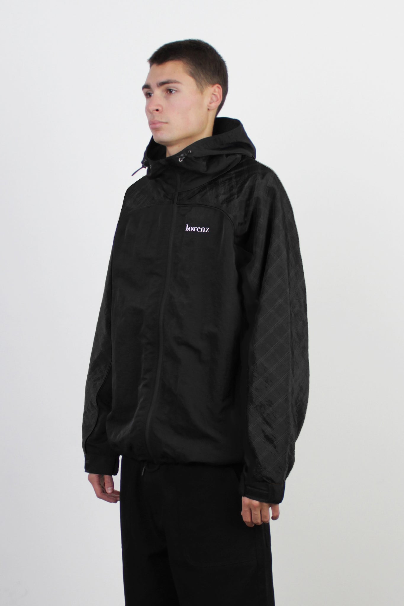 Windshell Nylon Jacket in Black
