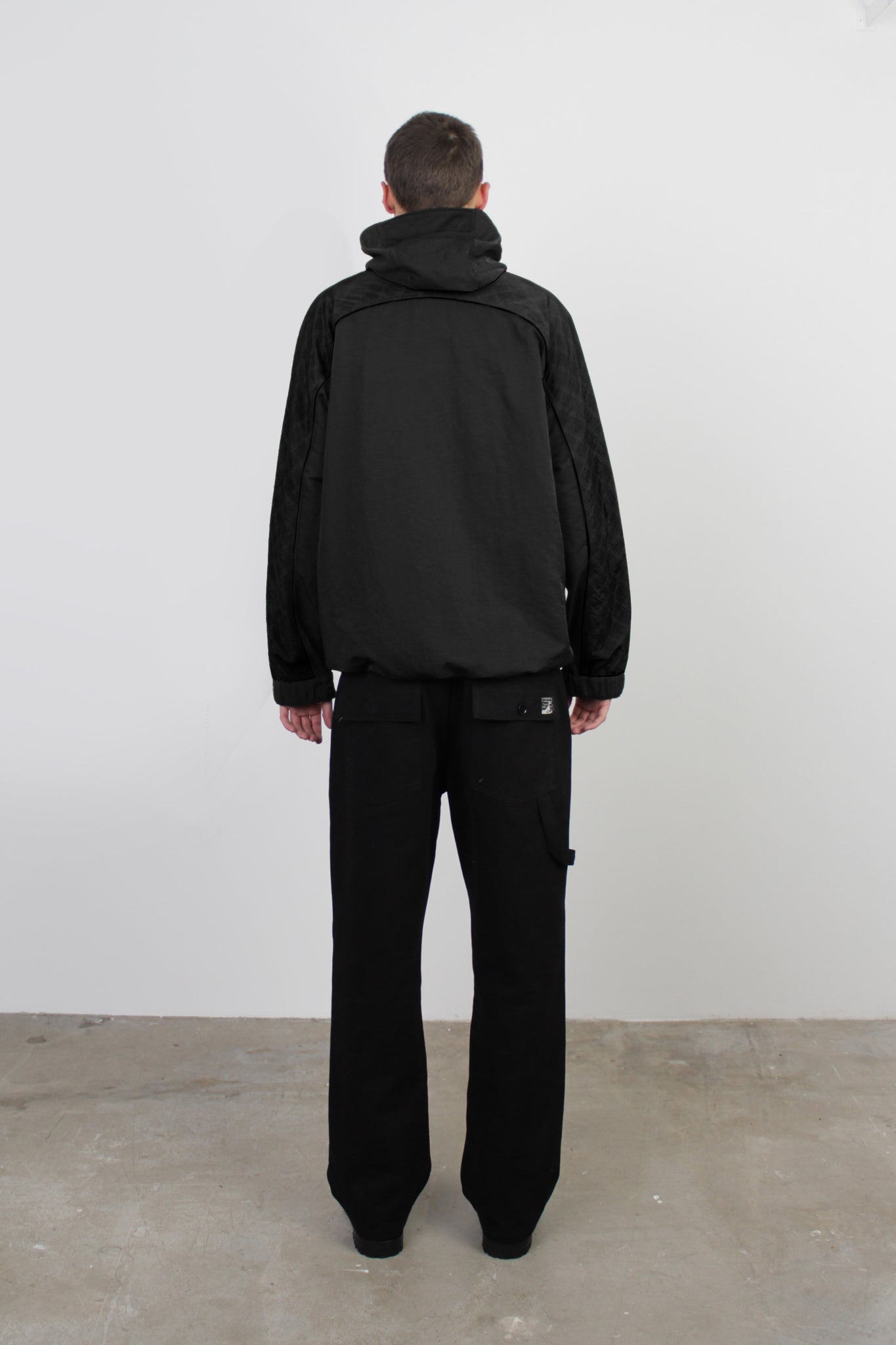 Windshell Nylon Jacket in Black