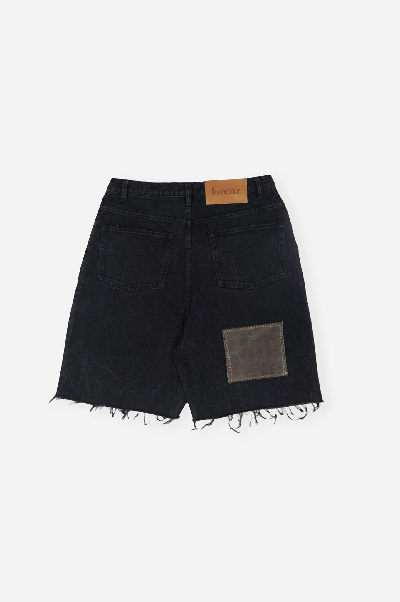 Black Patchwork Denim Shorts - Repurposed