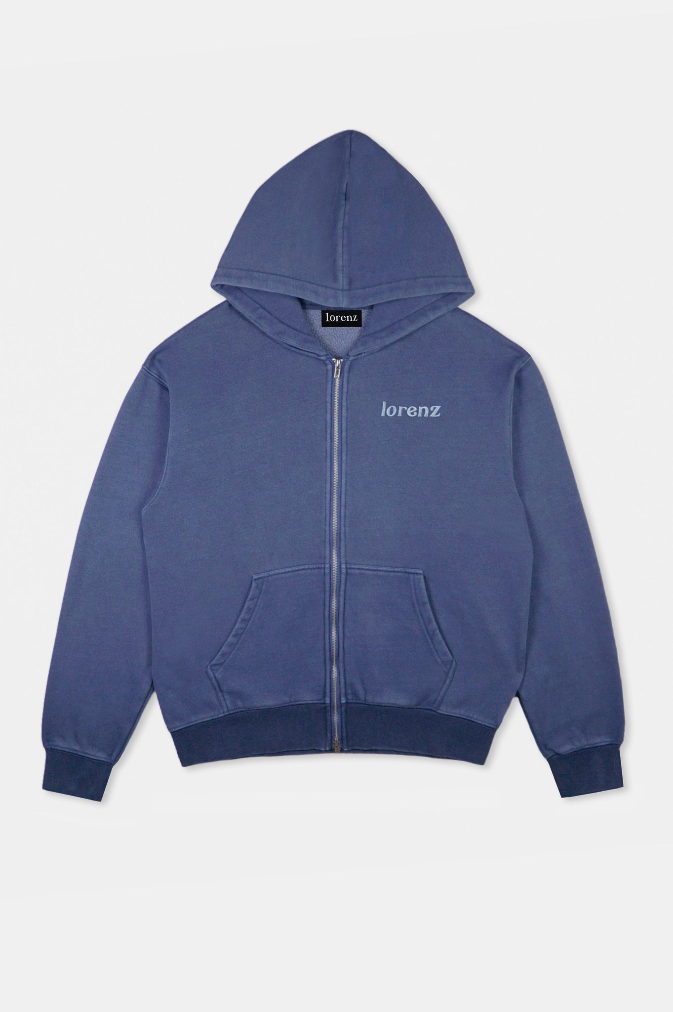 Classic Hoodie Double Zip - Washed Blue